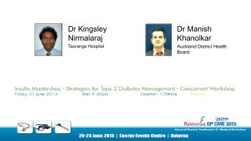 Insulin Masterclass GPCME, Rotorua- 2013