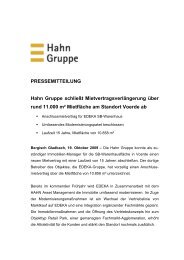 PRESSEMITTEILUNG Hahn Gruppe schließt ...