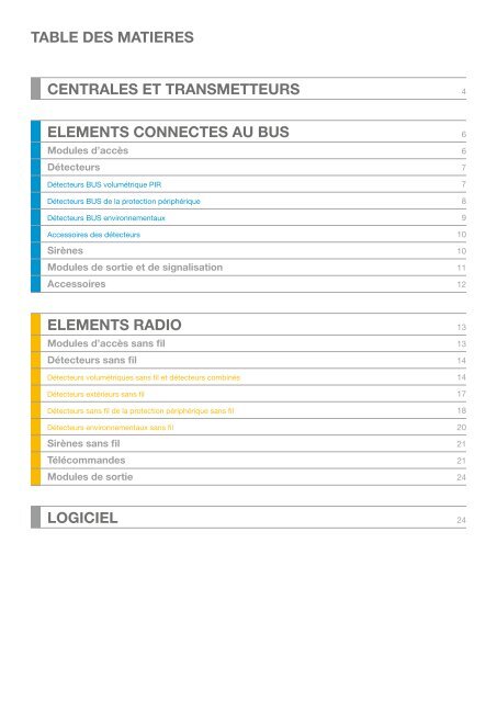 Jablotron JA-100 Catalogue produits - ALARME DIRECT