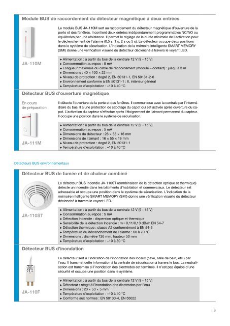 Jablotron JA-100 Catalogue produits - ALARME DIRECT