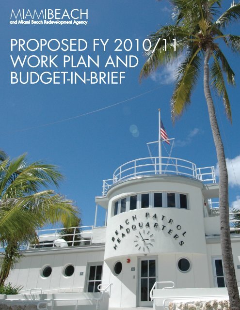 ProPosed FY 2010/11 Work Plan And Budget - City of Miami Beach