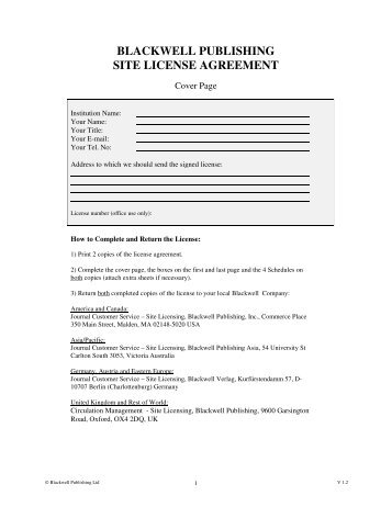 Site Licence Agreement - CAUL Home