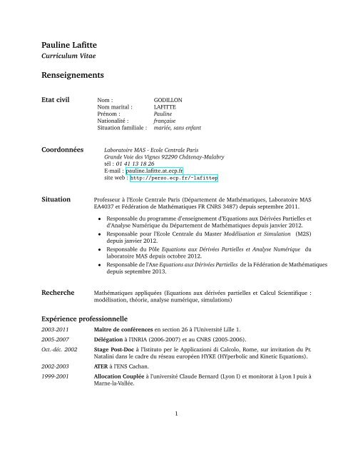 CV version PDF - Ecole Centrale Paris