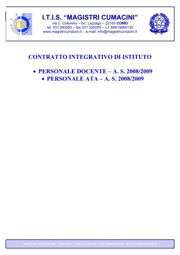 Contratto integrativo di Istituto 2008-2009 - itis magistri cumacini