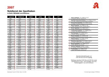 2007 Notdienst der Apotheken - Hanauerland-Apotheke Kehl