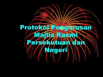 Protokol dan Pengurusan Majlis Rasmi Persekutuan.Negeri - NRE