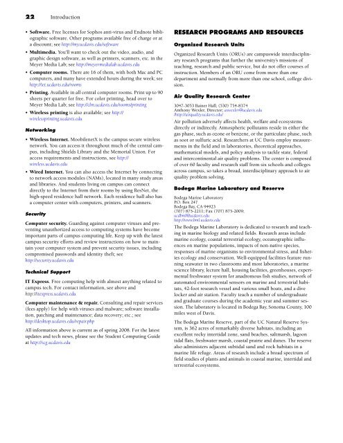 UC Davis 2008-2010 General Catalog - General Catalog - UC Davis