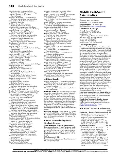 UC Davis 2008-2010 General Catalog - General Catalog - UC Davis