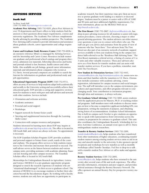 UC Davis 2008-2010 General Catalog - General Catalog - UC Davis