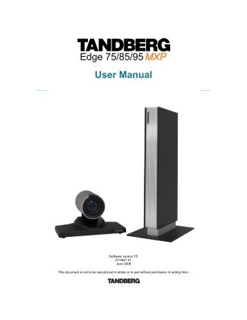 TANDBERG Edge 95-85-75 MXP User Manual (F5).pdf - Expoficina