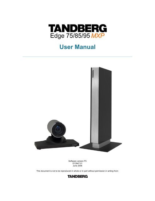 TANDBERG Edge 95-85-75 MXP User Manual (F5).pdf - Expoficina