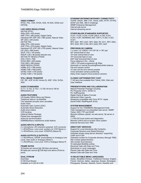 TANDBERG Edge 95-85-75 MXP User Manual (F5).pdf - Expoficina