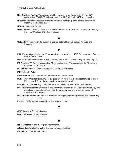 TANDBERG Edge 95-85-75 MXP User Manual (F5).pdf - Expoficina