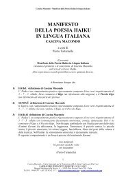 Manifesto della Poesia Haiku in Lingua Italiana - Cascina Macondo