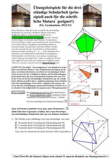 Link zu 30 Ãbungsaufgaben - Matheprof.at