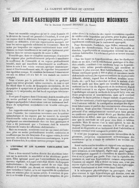 La Gazette mÃ©dicale du Centre