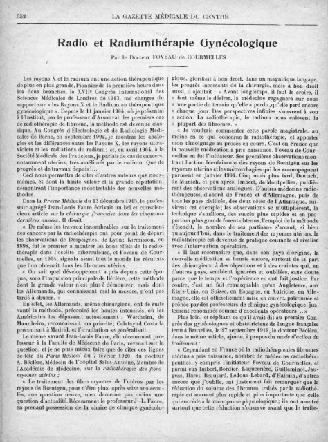 La Gazette mÃ©dicale du Centre