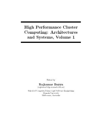 High Performance Cluster Computing: Architectures and Systems ...