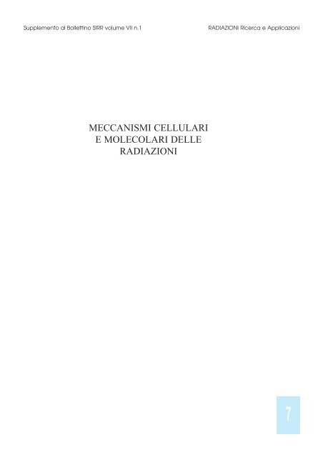 Meccanismi cellulari e molecolari delle radiazioni - Enea