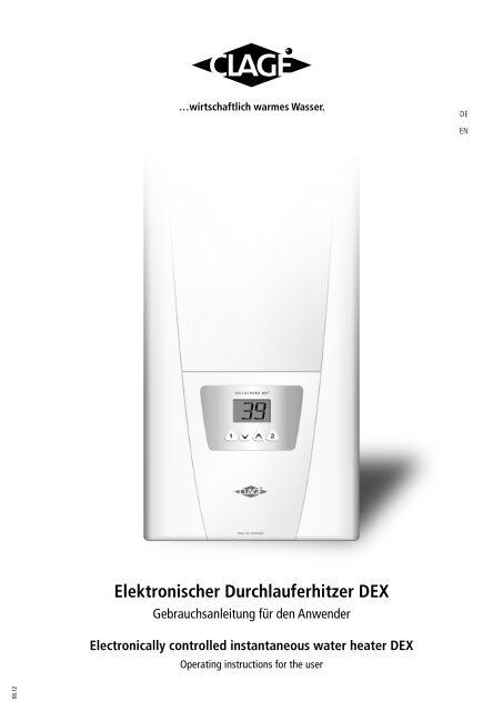 Elektronischer Durchlauferhitzer DEX - Clage GmbH
