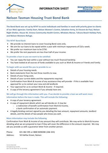 SF Info Sheet â Housing - Nelson Bays Primary Health