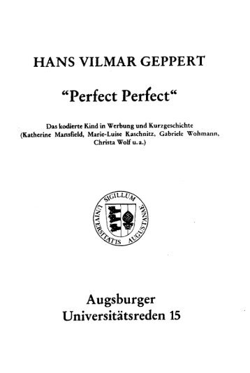 HANS VILMAR GEPPERT - OPUS Augsburg - Universität Augsburg