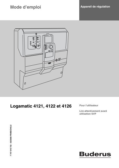 Mode d'emploi Logamatic 4121, 4122 et 4126