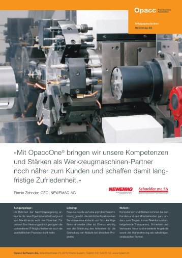 Die Erfolgsgeschichte NEWEMAG AG - Opacc