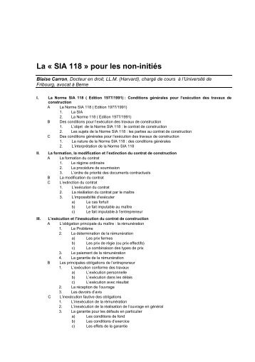 La Â« SIA 118 Â» pour les non-initiÃ©s - Wenger Plattner