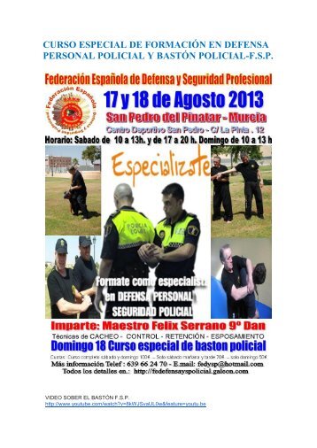 curso especial de formaciÃ³n en defensa personal policial y bastÃ³n ...