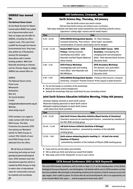 teaching - Earth Science Teachers' Association