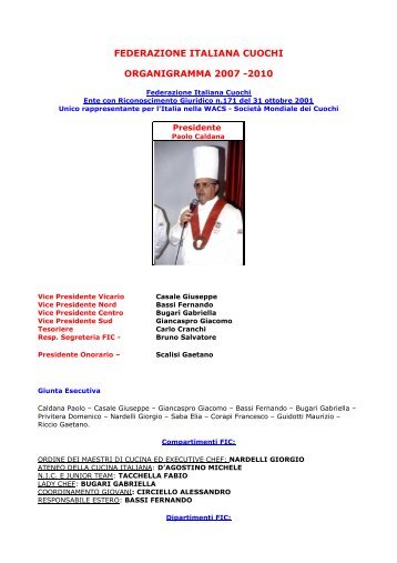 organigramma 2007-2010 - Federazione Italiana Cuochi