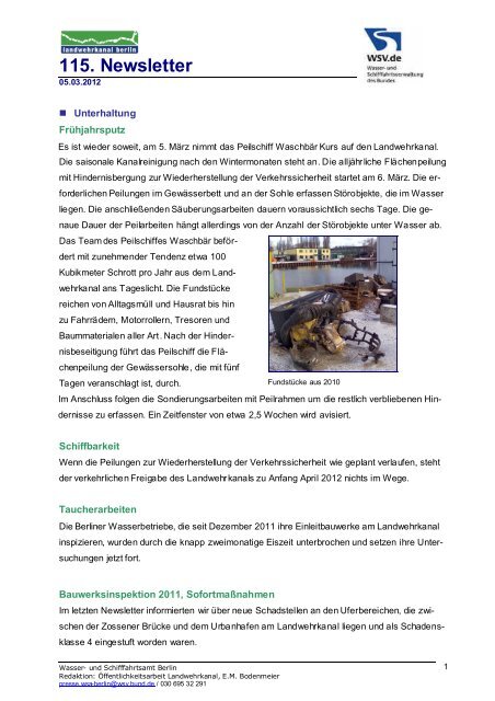 115. Newsletter - WSA Berlin