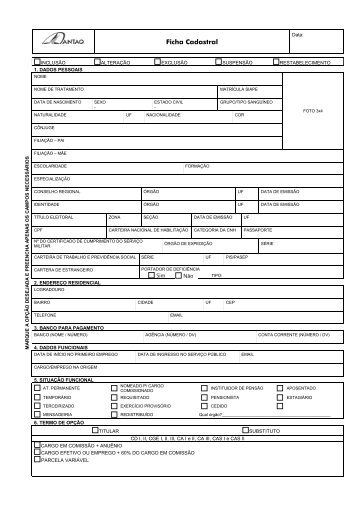 Ficha Cadastral - Antaq