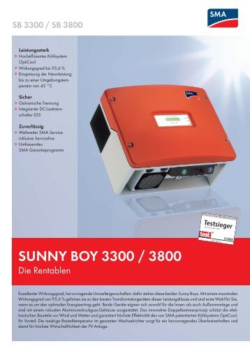 Datenblatt Sunny Boy 3300/3800