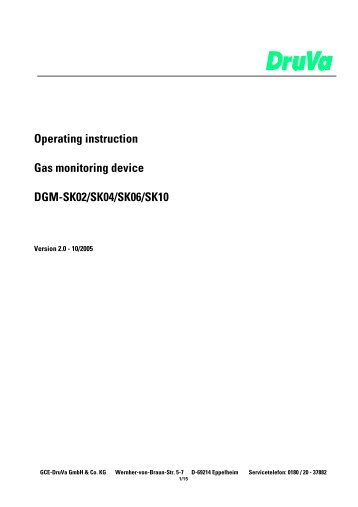 Operating instruction Gas monitoring device DGM-SK02 ... - GCE