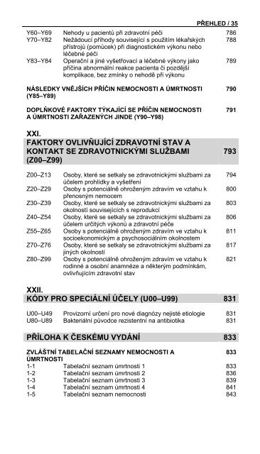 MKN-10 TabelÃ¡rnÃ­ ÄÃ¡st - ÃZIS ÄR