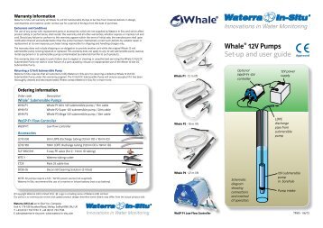 WhaleÂ® 12V Pumps Set-up and user guide - Waterra-In-Situ