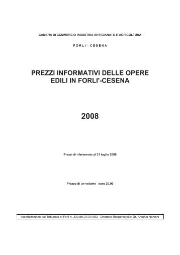 prezzi informativi delle opere edili in forli'-cesena - Camera di ...