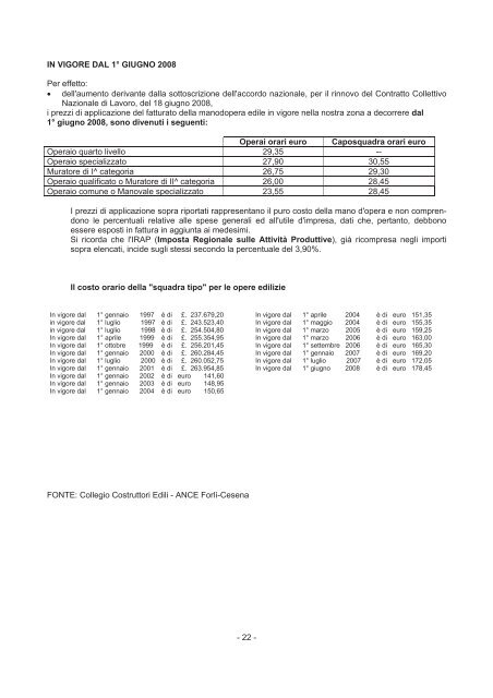 prezzi informativi delle opere edili in forli'-cesena - Camera di ...