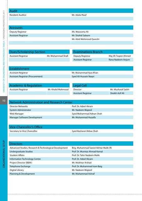 undergraduate prospectus 2011 - University of Engineering and ...