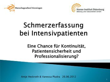 Schmerzerfassung bei Intensivpatienten - Hanse Institut Oldenburg