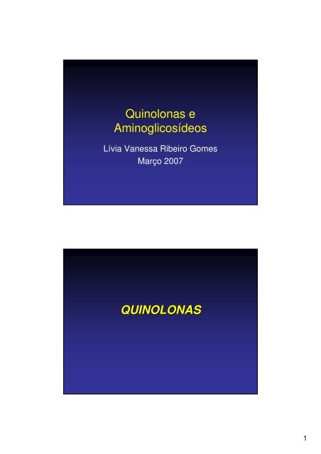 (Microsoft PowerPoint - Quinolonas e Aminiglicos\355deos.ppt) - Ucg