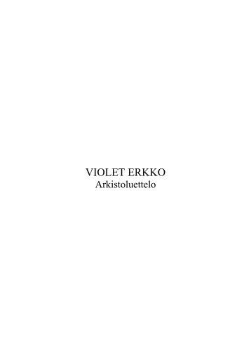 Erkko, Violet – arkistoluettelo