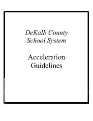 Acceleration Guidelines (Elementary) - Dekalb County School System