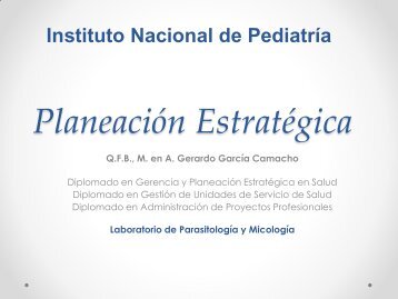 PlaneaciÃ³n EstratÃ©gica - Instituto Nacional de PediatrÃ­a