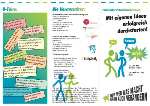 Mit eigenen Ideen erfolgreich durchstarten! - Zeitpfeil