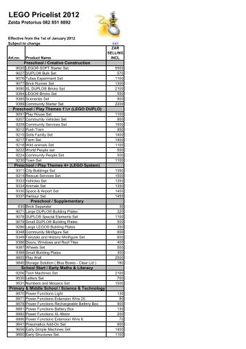 LEGO pricelist 2012.pdf - Trophy Robotics