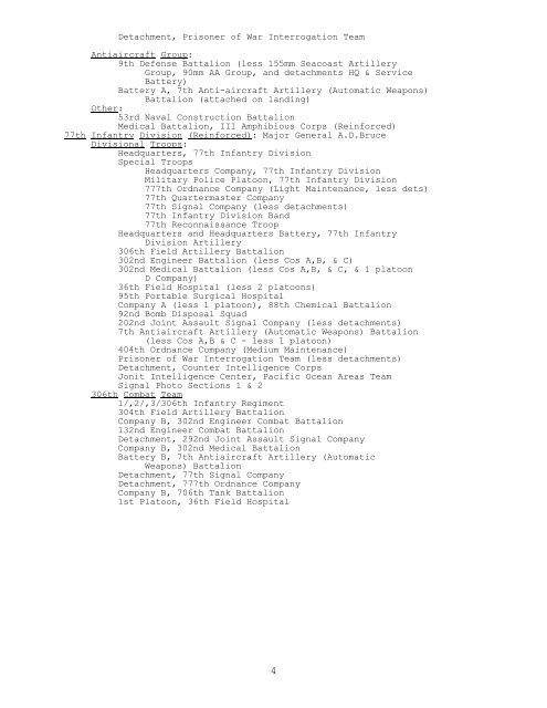 US Invasion Forces, Guam, 12 July - August 1944 - CGSC