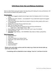 CHS Show Choir Hair and Makeup Guidelines - Charms